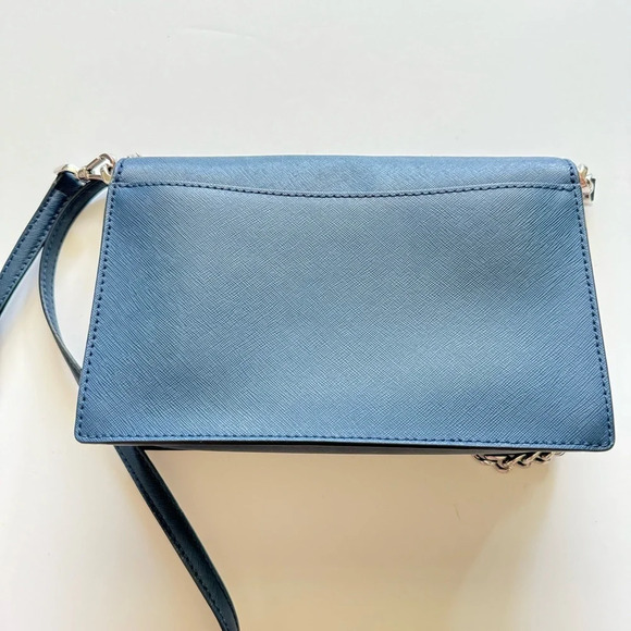 Kate Spade Cameron Flower Appliqué Blue Convertible Crossbody Bag - Picture 8 of 16